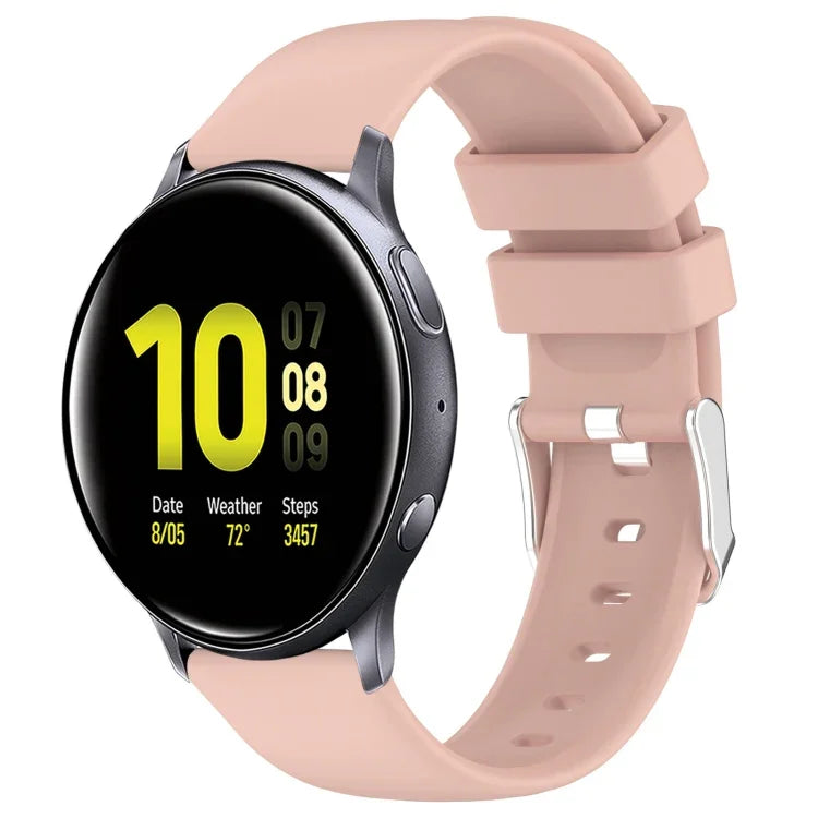 Pulseira de Silicone Lisa de Cor Sólida 20mm, Para Samsung Galaxy Watch 4 Classic 42mm, Para Samsung Galaxy Watch Active 2 44mm, Para Samsung Galaxy Watch Active 2 40mm, Para Samsung Galaxy Watch 42mm