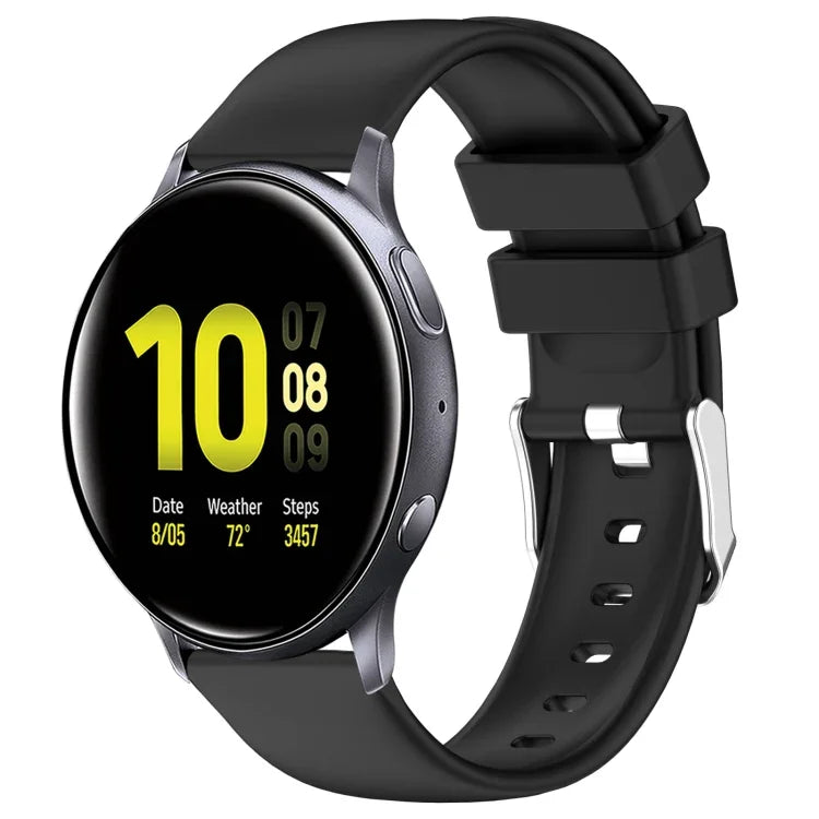 Pulseira de Silicone Lisa de Cor Sólida 20mm, Para Samsung Galaxy Watch 4 Classic 42mm, Para Samsung Galaxy Watch Active 2 44mm, Para Samsung Galaxy Watch Active 2 40mm, Para Samsung Galaxy Watch 42mm