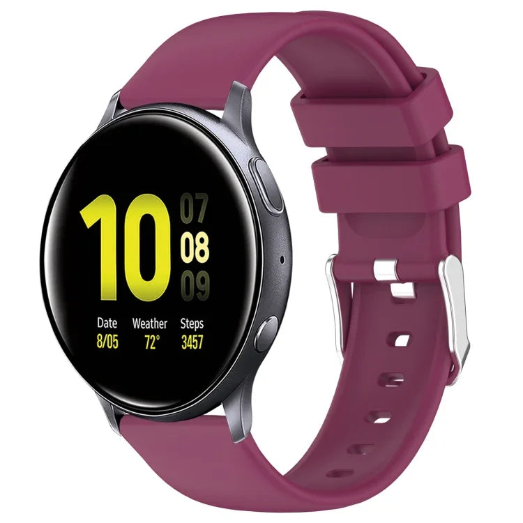 Pulseira de Silicone Lisa de Cor Sólida 20mm, Para Samsung Galaxy Watch 4 Classic 42mm, Para Samsung Galaxy Watch Active 2 44mm, Para Samsung Galaxy Watch Active 2 40mm, Para Samsung Galaxy Watch 42mm