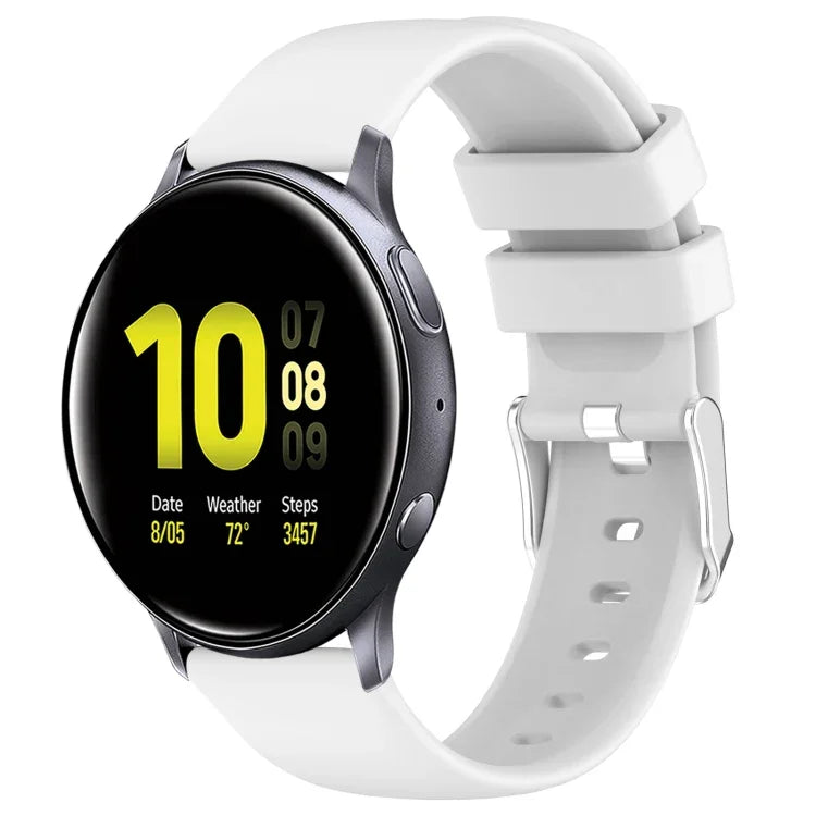 Pulseira de Silicone Lisa de Cor Sólida 20mm, Para Samsung Galaxy Watch 4 Classic 42mm, Para Samsung Galaxy Watch Active 2 44mm, Para Samsung Galaxy Watch Active 2 40mm, Para Samsung Galaxy Watch 42mm