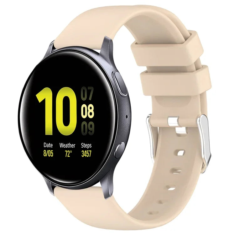 Pulseira de Silicone Lisa de Cor Sólida 20mm, Para Samsung Galaxy Watch 4 Classic 42mm, Para Samsung Galaxy Watch Active 2 44mm, Para Samsung Galaxy Watch Active 2 40mm, Para Samsung Galaxy Watch 42mm
