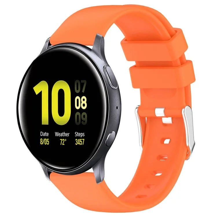 Pulseira de Silicone Lisa de Cor Sólida 20mm, Para Samsung Galaxy Watch 4 Classic 42mm, Para Samsung Galaxy Watch Active 2 44mm, Para Samsung Galaxy Watch Active 2 40mm, Para Samsung Galaxy Watch 42mm