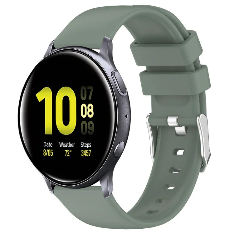 Pulseira de Silicone Lisa de Cor Sólida 20mm, Para Samsung Galaxy Watch 4 Classic 42mm, Para Samsung Galaxy Watch Active 2 44mm, Para Samsung Galaxy Watch Active 2 40mm, Para Samsung Galaxy Watch 42mm