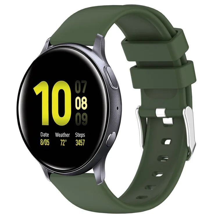 Pulseira de Silicone Lisa de Cor Sólida 20mm, Para Samsung Galaxy Watch 4 Classic 42mm, Para Samsung Galaxy Watch Active 2 44mm, Para Samsung Galaxy Watch Active 2 40mm, Para Samsung Galaxy Watch 42mm