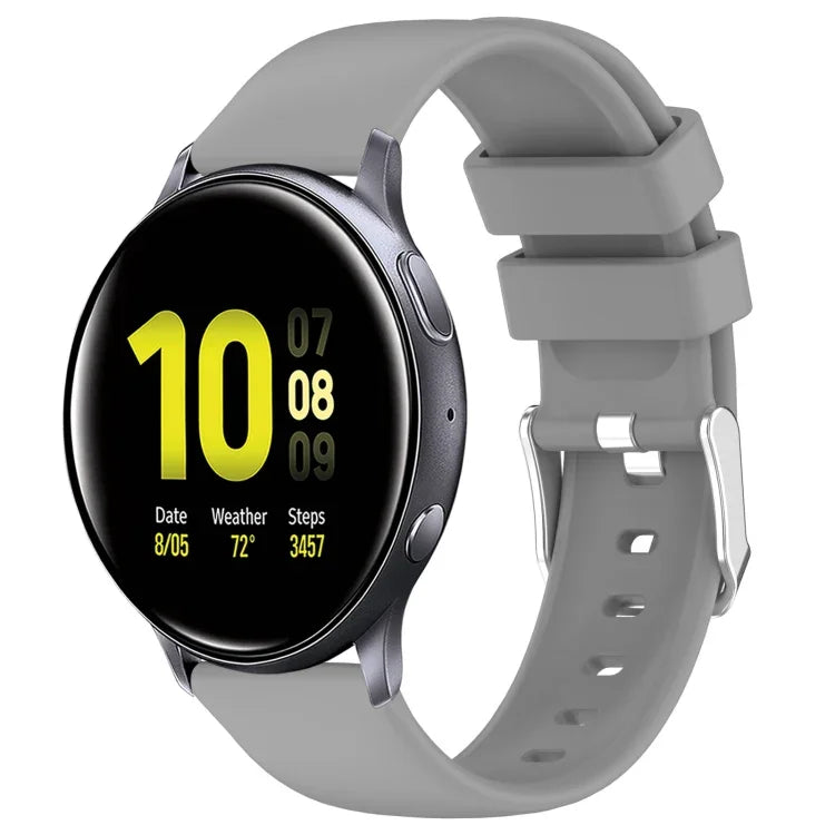 Pulseira de Silicone Lisa de Cor Sólida 20mm, Para Samsung Galaxy Watch 4 Classic 42mm, Para Samsung Galaxy Watch Active 2 44mm, Para Samsung Galaxy Watch Active 2 40mm, Para Samsung Galaxy Watch 42mm