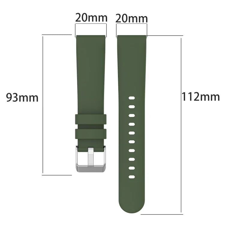 Pulseira de Silicone Lisa de Cor Sólida 20mm, Para Samsung Galaxy Watch 4 Classic 42mm, Para Samsung Galaxy Watch Active 2 44mm, Para Samsung Galaxy Watch Active 2 40mm, Para Samsung Galaxy Watch 42mm