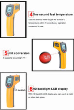 Controlador Digital de Sensor de Temperatura Infravermelho Laser GM320 Termómetro Portátil, GM320