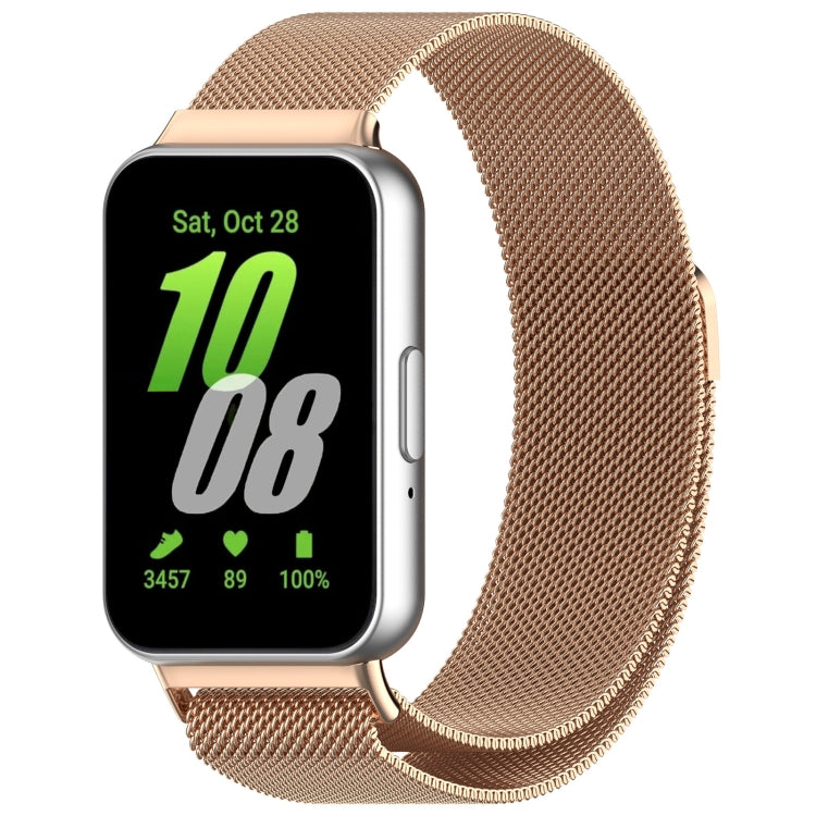 For Samsung Galaxy Fit 3 Milanese Metal Steel Mesh Watch Band, Silver, Black, Gray, Pink, Starlight, Gold, Rose Gold