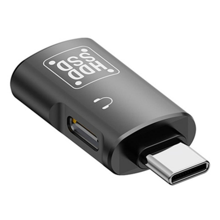 Adaptador conversor OTG JS-109 USB-C / Tipo-C para Tipo-C + USB 3.0 para auscultadores digitais e U-Disk, Tipo-C para Tipo-C + USB