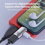 Adaptador conversor OTG JS-109 USB-C / Tipo-C para Tipo-C + USB 3.0 para auscultadores digitais e U-Disk, Tipo-C para Tipo-C + USB