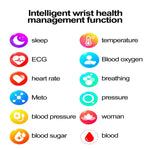 ET570 Relógio Inteligente com Ecrã a Cores de 1,96 polegadas e Correia de Couro, Suporta Chamadas Bluetooth / ECG
