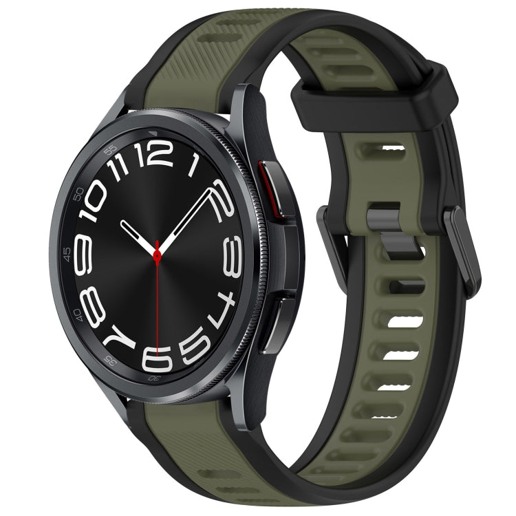 20mm Two Color Textured Silicone Watch Band, For Samsung Galaxy Watch 6 Classic 47mm, For Samsung Galaxy Watch 6 44mm, For Samsung Galaxy Watch 6 40mm, For Samsung Galaxy Watch 6 Classic 43mm