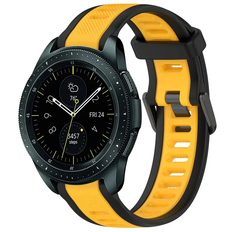 20mm Two Color Textured Silicone Watch Band, For Samsung  Galaxy Watch 4 Classic 42mm, For Samsung Galaxy Watch Active 2 44mm, For Samsung Galaxy Watch Active 2 40mm, For Samsung Galaxy Watch 42mm