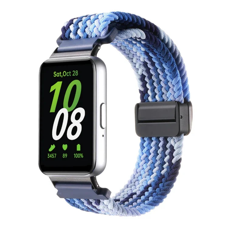 Correia de Relógio em Nylon Trançado com Fivela Magnética Para Samsung Galaxy Fit3