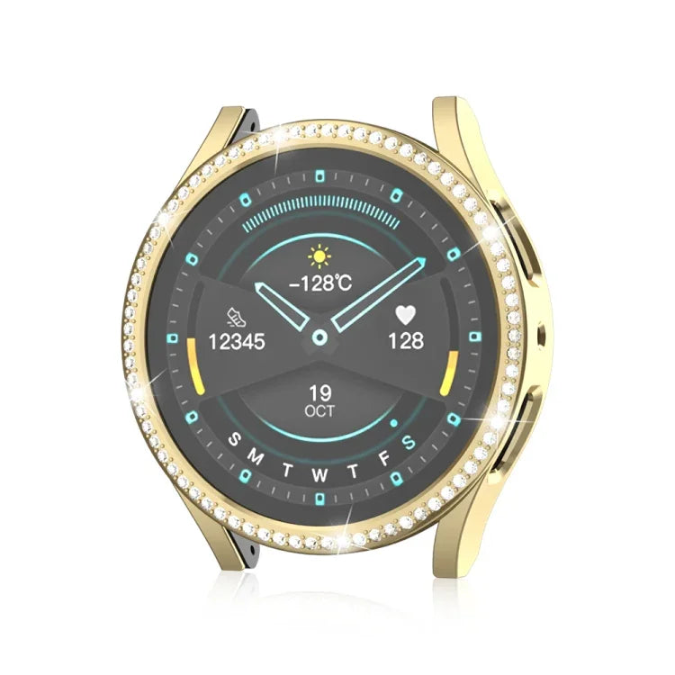 Capa Protetora de Relógio em PC Oca com Diamante Único Para Samsung Galaxy Watch 7 40mm