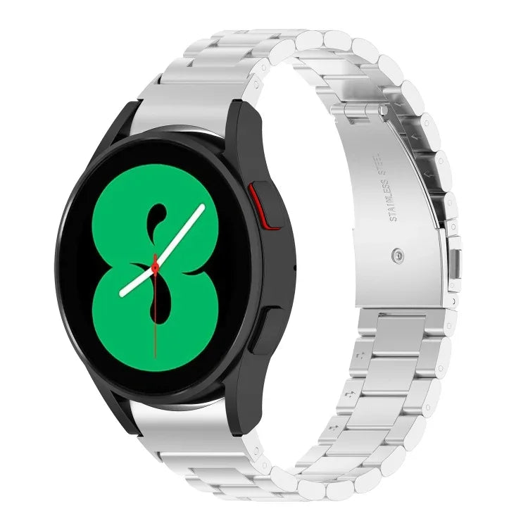 Correia de Relógio em Metal de Aço Inoxidável com Três Contas, Para Samsung Galaxy Watch Ultra 47mm / Ultra 2025, Para Samsung Galaxy Watch FE 40mm, Para Samsung Galaxy Watch 7 40 / 44mm