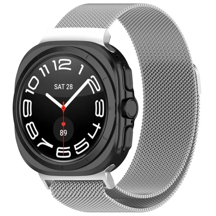 Bracelete de Relógio Metálico em Aço Magnético Milan Para Samsung Galaxy Watch Ultra 47mm