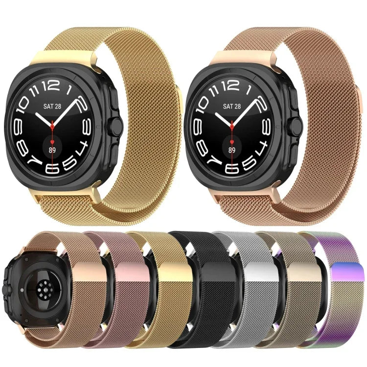 Bracelete de Relógio Metálico em Aço Magnético Milan Para Samsung Galaxy Watch Ultra 47mm