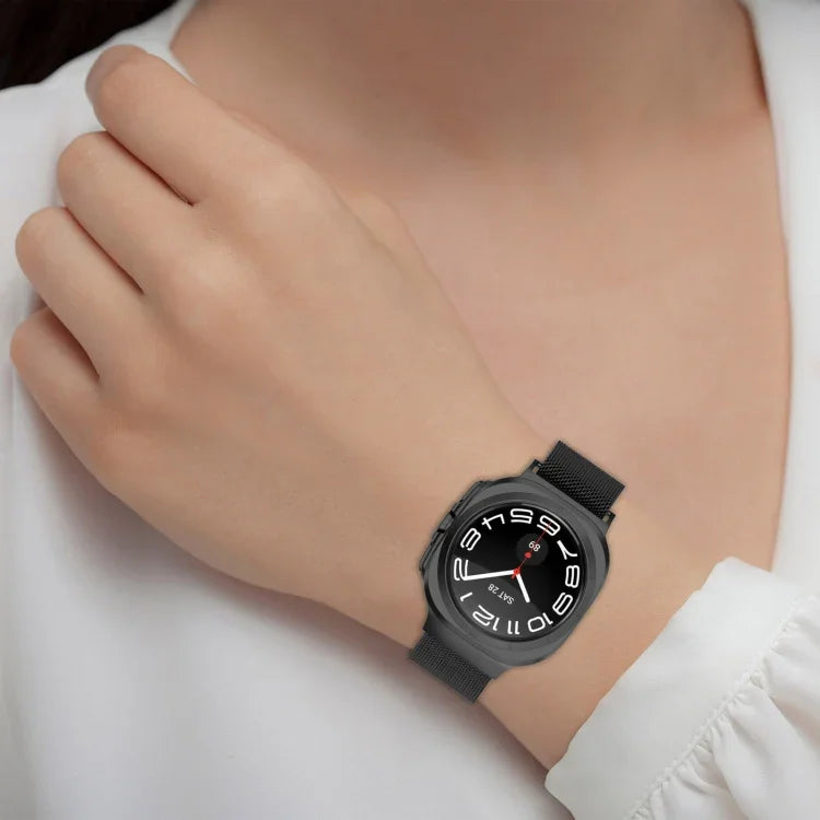 Bracelete de Relógio Metálico em Aço Magnético Milan Para Samsung Galaxy Watch Ultra 47mm