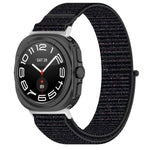 For Samsung Galaxy Watch Ultra 47mm Loop Nylon Hook and Loop Fastener Watch Band, Black, Blue Ocean, Rainbow, Seashell Color, Sea Blue, Gray Blue, Khaki Yellow, Dark Blue, Lime