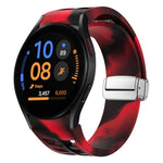 Correia de relógio em silicone com fivela prateada magnética dobrável Richard, para Samsung Galaxy Watch FE 40mm, para Samsung Galaxy Watch 5 Pro Edição Golfe, para Samsung Galaxy Watch 5 Edição Golfe