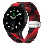 Correia de relógio em silicone com fivela prateada magnética dobrável Richard, para Samsung Galaxy Watch FE 40mm, para Samsung Galaxy Watch 5 Pro Edição Golfe, para Samsung Galaxy Watch 5 Edição Golfe
