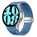 Correia de relógio em silicone com fivela prateada magnética dobrável Richard, para Samsung Galaxy Watch 6 40 / 44mm, para Samsung Galaxy Watch 5 40 / 44mm, para Samsung Galaxy Watch 4 40 / 44mm