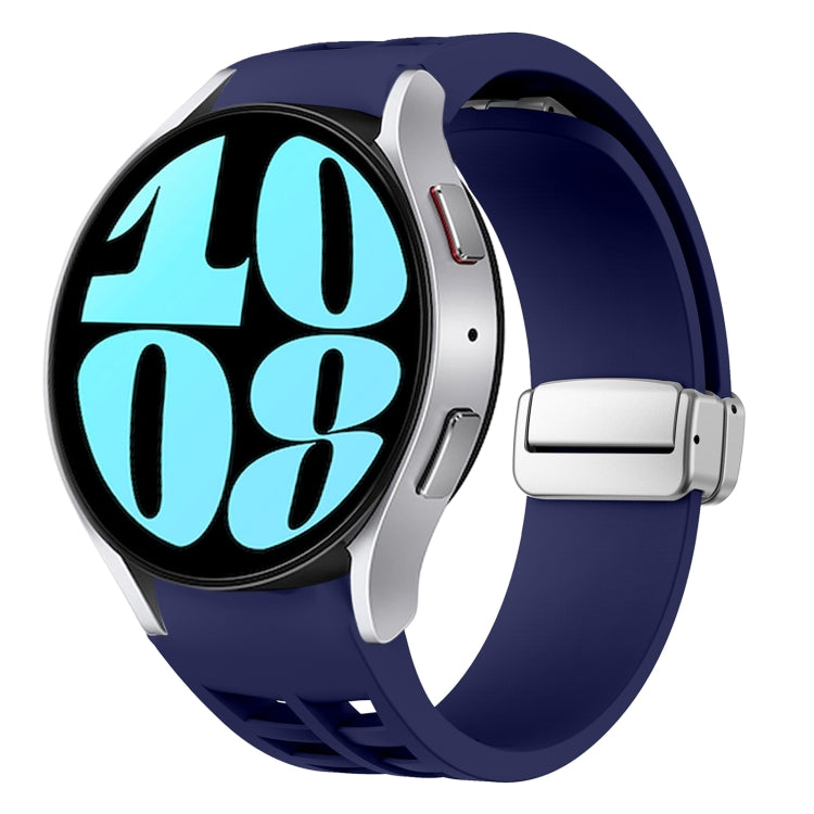 Correia de relógio em silicone com fivela prateada magnética dobrável Richard, para Samsung Galaxy Watch 6 40 / 44mm, para Samsung Galaxy Watch 5 40 / 44mm, para Samsung Galaxy Watch 4 40 / 44mm