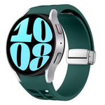 Correia de relógio em silicone com fivela prateada magnética dobrável Richard, para Samsung Galaxy Watch 6 40 / 44mm, para Samsung Galaxy Watch 5 40 / 44mm, para Samsung Galaxy Watch 4 40 / 44mm