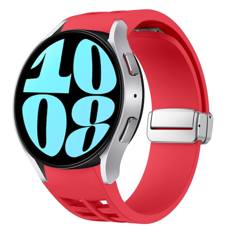 Correia de relógio em silicone com fivela prateada magnética dobrável Richard, para Samsung Galaxy Watch 6 40 / 44mm, para Samsung Galaxy Watch 5 40 / 44mm, para Samsung Galaxy Watch 4 40 / 44mm