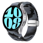 Correia de relógio em silicone com fivela prateada magnética dobrável Richard, para Samsung Galaxy Watch 6 40 / 44mm, para Samsung Galaxy Watch 5 40 / 44mm, para Samsung Galaxy Watch 4 40 / 44mm