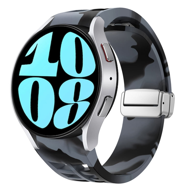 Correia de relógio em silicone com fivela prateada magnética dobrável Richard, para Samsung Galaxy Watch 6 40 / 44mm, para Samsung Galaxy Watch 5 40 / 44mm, para Samsung Galaxy Watch 4 40 / 44mm