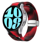 Correia de relógio em silicone com fivela prateada magnética dobrável Richard, para Samsung Galaxy Watch 6 40 / 44mm, para Samsung Galaxy Watch 5 40 / 44mm, para Samsung Galaxy Watch 4 40 / 44mm