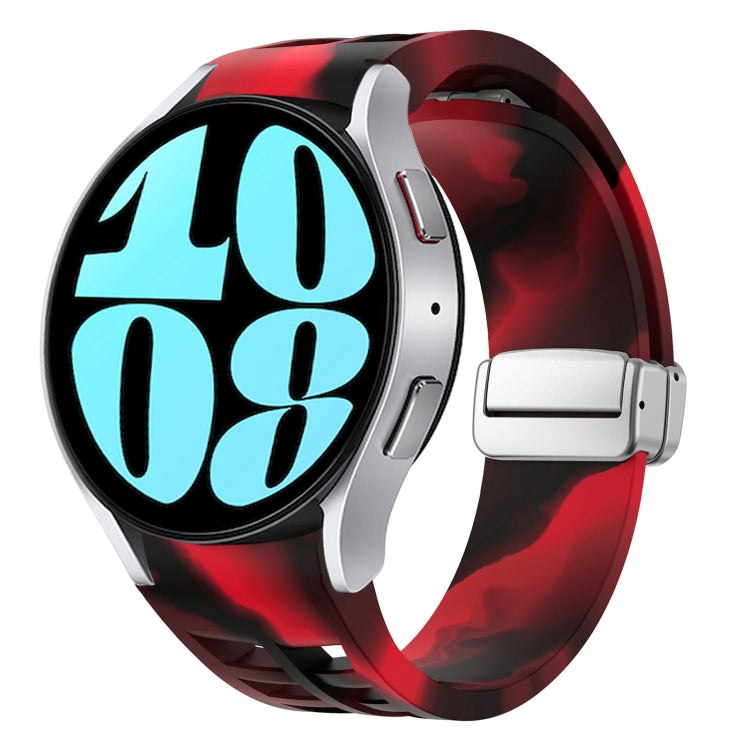 Correia de relógio em silicone com fivela prateada magnética dobrável Richard, para Samsung Galaxy Watch 6 40 / 44mm, para Samsung Galaxy Watch 5 40 / 44mm, para Samsung Galaxy Watch 4 40 / 44mm