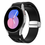 Correia de relógio em silicone com fivela prateada magnética dobrável Richard, para Samsung Galaxy Watch 6 40 / 44mm, para Samsung Galaxy Watch 5 40 / 44mm, para Samsung Galaxy Watch 4 40 / 44mm