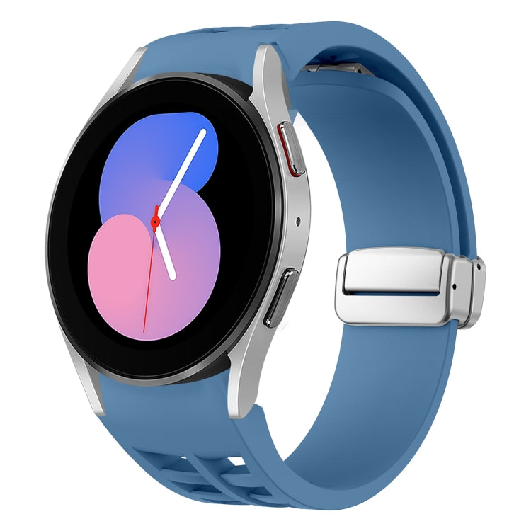 Correia de relógio em silicone com fivela prateada magnética dobrável Richard, para Samsung Galaxy Watch 6 40 / 44mm, para Samsung Galaxy Watch 5 40 / 44mm, para Samsung Galaxy Watch 4 40 / 44mm