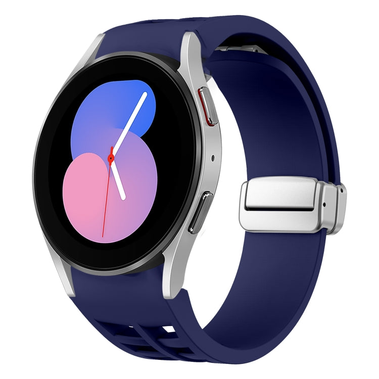 Correia de relógio em silicone com fivela prateada magnética dobrável Richard, para Samsung Galaxy Watch 6 40 / 44mm, para Samsung Galaxy Watch 5 40 / 44mm, para Samsung Galaxy Watch 4 40 / 44mm