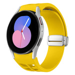 Correia de relógio em silicone com fivela prateada magnética dobrável Richard, para Samsung Galaxy Watch 6 40 / 44mm, para Samsung Galaxy Watch 5 40 / 44mm, para Samsung Galaxy Watch 4 40 / 44mm
