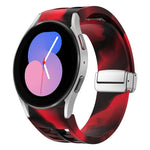 Correia de relógio em silicone com fivela prateada magnética dobrável Richard, para Samsung Galaxy Watch 6 40 / 44mm, para Samsung Galaxy Watch 5 40 / 44mm, para Samsung Galaxy Watch 4 40 / 44mm