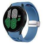 Correia de relógio em silicone com fivela prateada magnética dobrável Richard, para Samsung Galaxy Watch 6 40 / 44mm, para Samsung Galaxy Watch 5 40 / 44mm, para Samsung Galaxy Watch 4 40 / 44mm