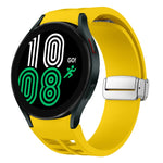 Correia de relógio em silicone com fivela prateada magnética dobrável Richard, para Samsung Galaxy Watch 6 40 / 44mm, para Samsung Galaxy Watch 5 40 / 44mm, para Samsung Galaxy Watch 4 40 / 44mm