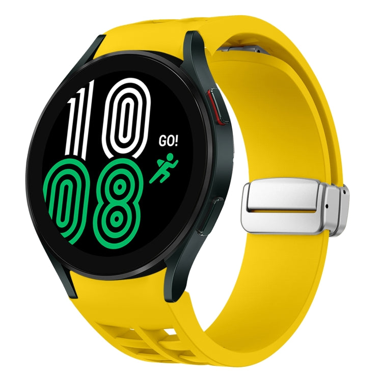 Correia de relógio em silicone com fivela prateada magnética dobrável Richard, para Samsung Galaxy Watch 6 40 / 44mm, para Samsung Galaxy Watch 5 40 / 44mm, para Samsung Galaxy Watch 4 40 / 44mm