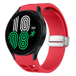 Correia de relógio em silicone com fivela prateada magnética dobrável Richard, para Samsung Galaxy Watch 6 40 / 44mm, para Samsung Galaxy Watch 5 40 / 44mm, para Samsung Galaxy Watch 4 40 / 44mm
