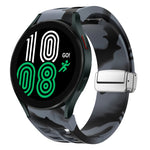 Correia de relógio em silicone com fivela prateada magnética dobrável Richard, para Samsung Galaxy Watch 6 40 / 44mm, para Samsung Galaxy Watch 5 40 / 44mm, para Samsung Galaxy Watch 4 40 / 44mm