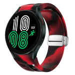 Correia de relógio em silicone com fivela prateada magnética dobrável Richard, para Samsung Galaxy Watch 6 40 / 44mm, para Samsung Galaxy Watch 5 40 / 44mm, para Samsung Galaxy Watch 4 40 / 44mm