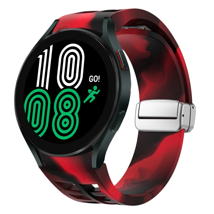 Correia de relógio em silicone com fivela prateada magnética dobrável Richard, para Samsung Galaxy Watch 6 40 / 44mm, para Samsung Galaxy Watch 5 40 / 44mm, para Samsung Galaxy Watch 4 40 / 44mm