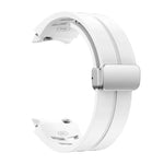 Pulseira de Relógio em Silicone com Fivela Dobradiça Magnética Prateada Richard, para Samsung Galaxy Watch 4 Classic 42 / 46mm