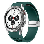 Pulseira de Relógio em Silicone com Fivela Dobradiça Magnética Prateada Richard, para Samsung Galaxy Watch 4 Classic 42 / 46mm