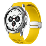 Pulseira de Relógio em Silicone com Fivela Dobradiça Magnética Prateada Richard, para Samsung Galaxy Watch 4 Classic 42 / 46mm