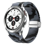 Pulseira de Relógio em Silicone com Fivela Dobradiça Magnética Prateada Richard, para Samsung Galaxy Watch 4 Classic 42 / 46mm